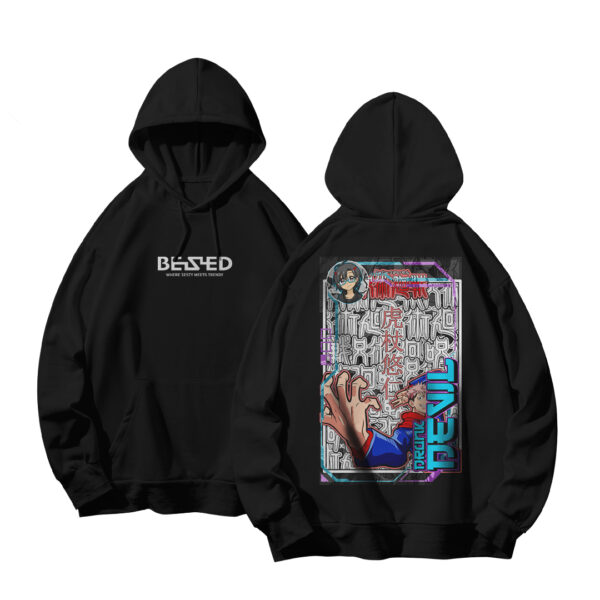 Premium Devil Manga Hoodie - Black