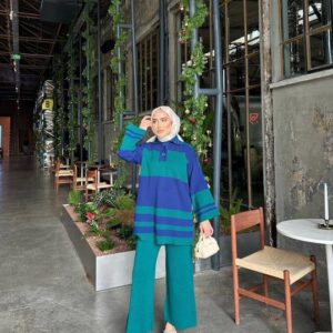 Warm Knit Women's Tracksuit Set for Autumn and Winter